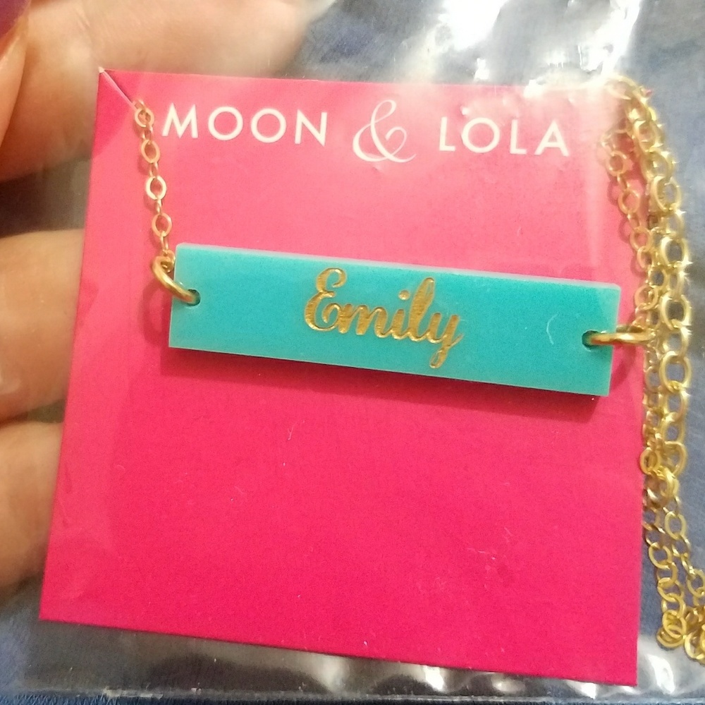 Moon and Lola "Emily" name necklace